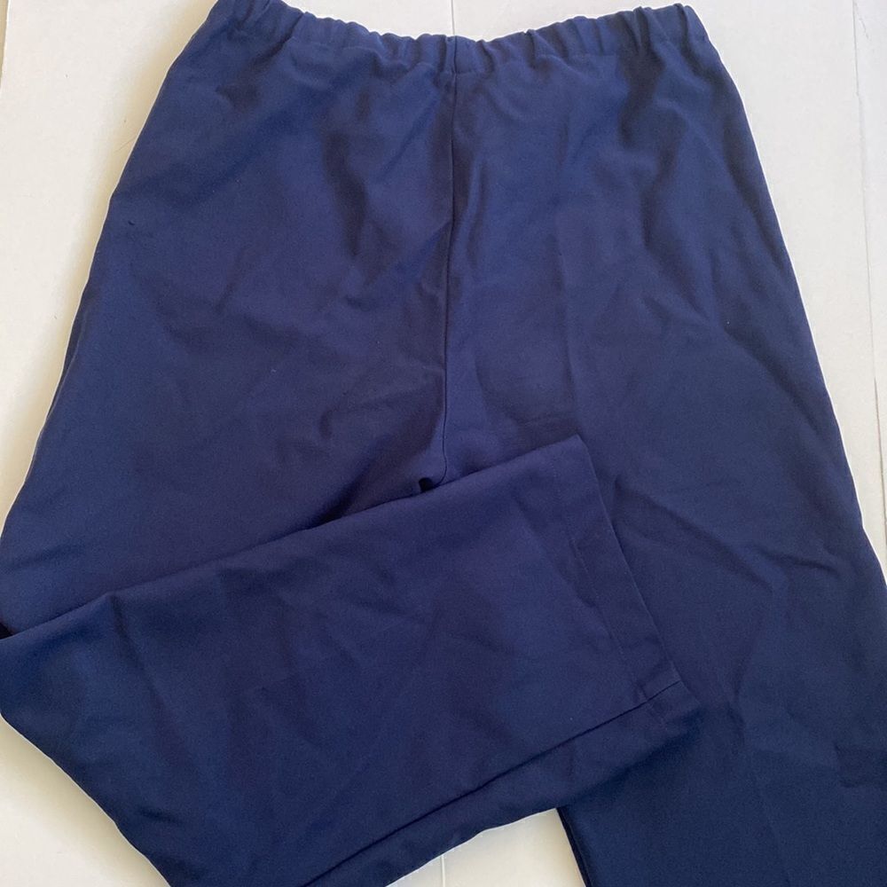 2 Pair Bundle Navy Scrub Pants Stretch Pull-On Large Pocket Utility Large - Picture 4 of 6